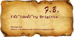 Földváry Brigitta névjegykártya