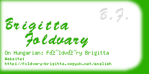 brigitta foldvary business card